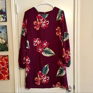 LOFT floral shift dress